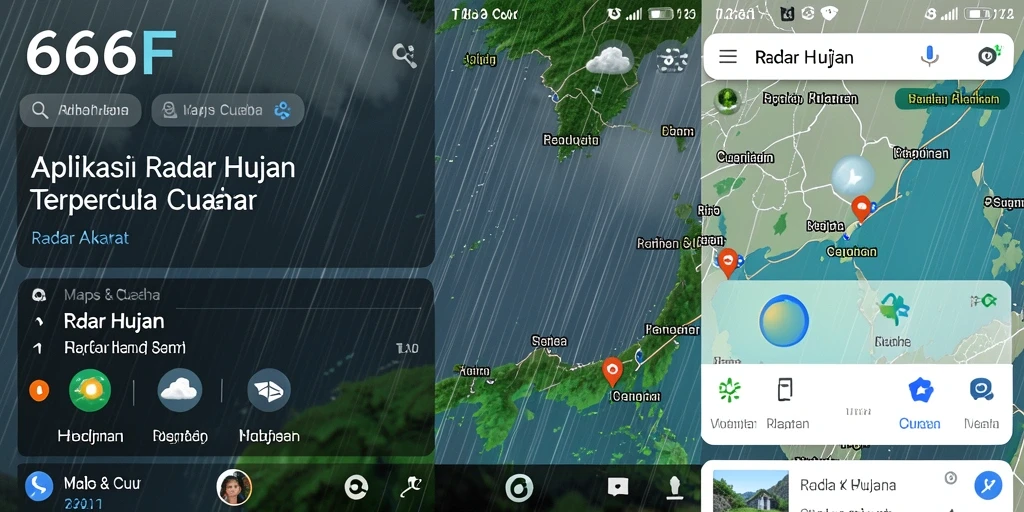 Screenshot antarmuka 666F menampilkan peta radar hujan yang jelas dan informatif.