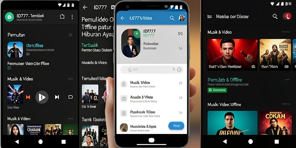 Antarmuka pengguna <strong>ID777</strong> yang sederhana dan mudah digunakan untuk Pemutar Video Offline.