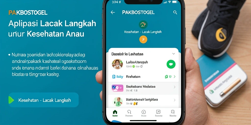 Screenshot PAKBOSTOGEL menunjukkan antarmuka pelacakan langkah yang intuitif.
