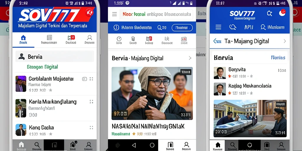 Antarmuka aplikasi SOV777 yang modern dan responsif.