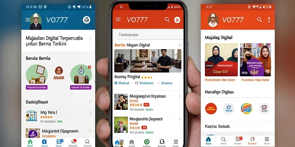 Tampilan antarmuka aplikasi VO777 yang menarik dan informatif.