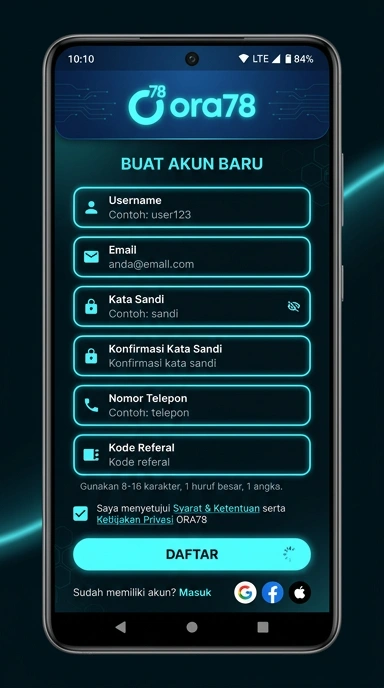 Panduan Lengkap Registrasi Akun ora78 untuk Android