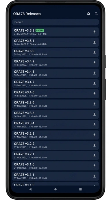 Riwayat Versi ora78 untuk Pengguna Android